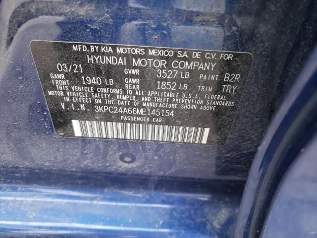 Photo 10 from auction – 2021 HYUNDAI ACCENT SE with VIN 3KPC24A66ME145154