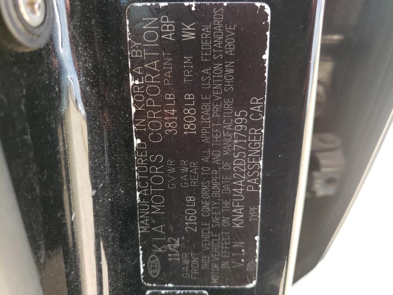 Photo 10 from auction – 2013 KIA FORTE EX with VIN KNAFU4A22D5717995