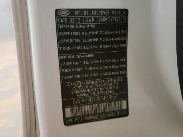 Photo 10 from auction – 2012 LAND ROVER LR4 HSE LU with VIN SALAK2D42CA619567