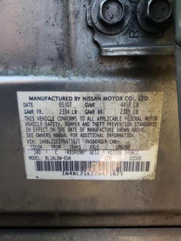 Photo 10 from auction – 2007 NISSAN ALTIMA 3.5 with VIN 1N4BL21E27N471625