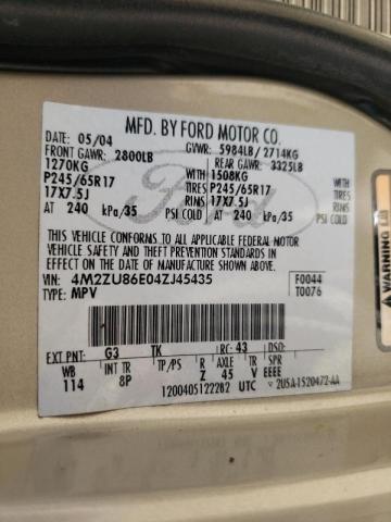 Photo 10 from auction – 2004 MERCURY MOUNTAINEE with VIN 4M2ZU86E04ZJ45435