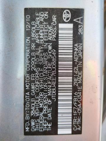 Foto 10 de la subasta – 2011 TOYOTA COROLLA BA con VIN JTDBU4EE7BJ088549