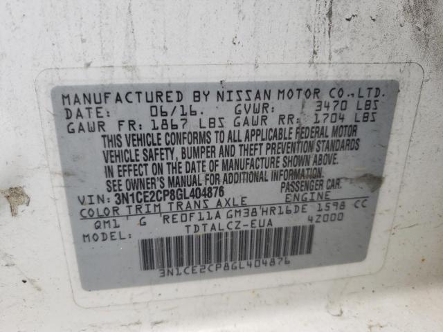 Photo 10 from auction – 2016 NISSAN VERSA NOTE with VIN 3N1CE2CP8GL404876