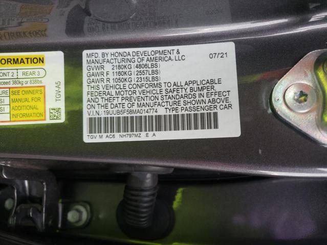 Photo 10 from auction – 2021 ACURA TLX TECH A with VIN 19UUB5F58MA014774