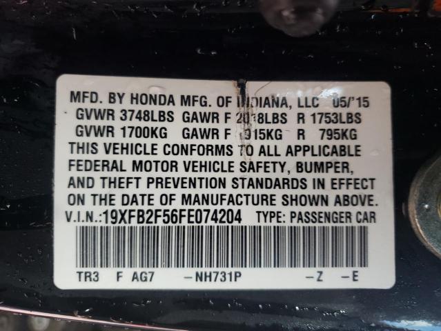 HONDA CIVIC LX 2015 with VIN 19XFB2F56FE074204 - Photo from auction