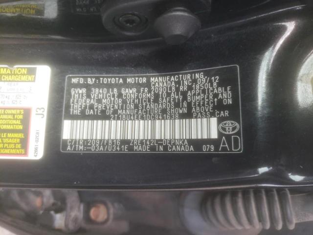 Photo 10 from auction – 2013 TOYOTA COROLLA BA with VIN 2T1BU4EE1DC941638