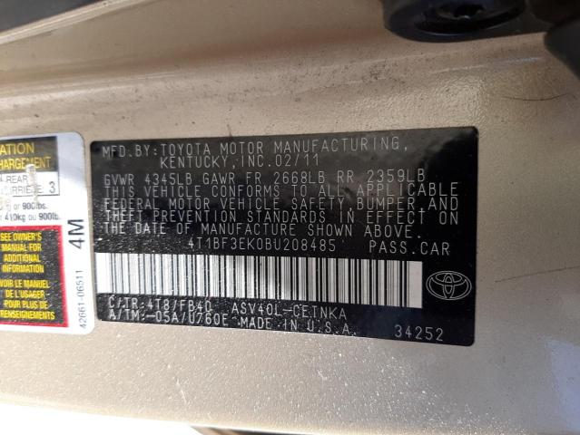 Photo 10 from auction – 2011 TOYOTA CAMRY BASE with VIN 4T1BF3EK0BU208485