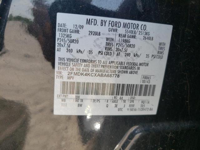 Photo 10 from auction – 2010 FORD EDGE LIMIT with VIN 2FMDK4KCXABA68778