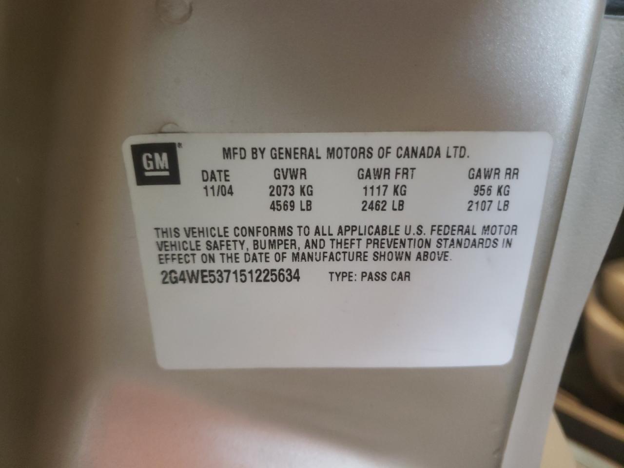 Photo 10 from auction – 2005 BUICK LACROSSE C with VIN 2G4WE537151225634
