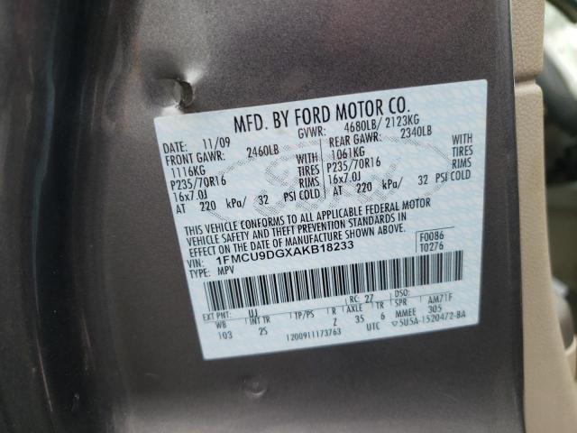 Photo 10 from auction – 2010 FORD ESCAPE XLT with VIN 1FMCU9DGXAKB18233