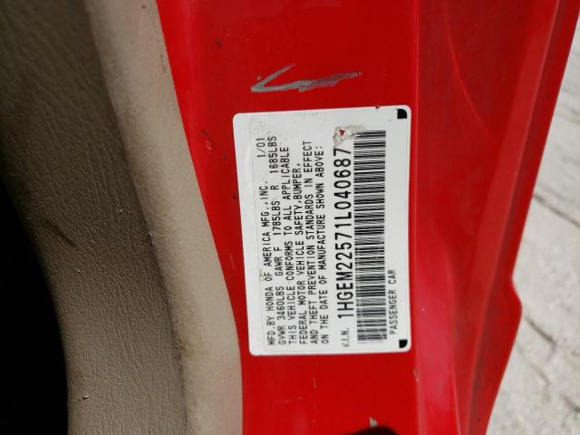 Photo 1 from auction – 2001 HONDA CIVIC LX with VIN 1HGEM22571L040687