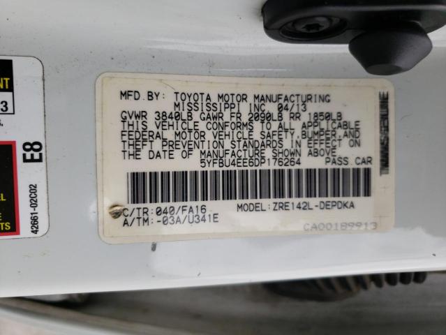 Photo 10 from auction – 2013 TOYOTA COROLLA BA with VIN 5YFBU4EE6DP176264