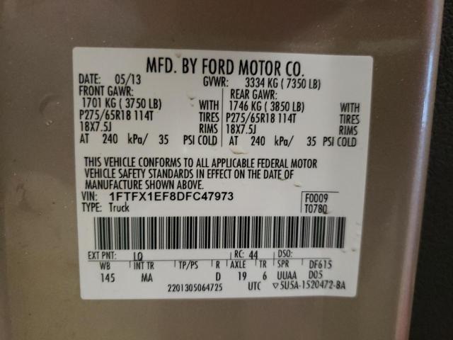 Photo 10 from auction – 2013 FORD F150 SUPER with VIN 1FTFX1EF8DFC47973