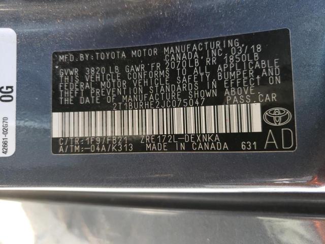 Photo 10 from auction – 2018 TOYOTA COROLLA L with VIN 2T1BURHE2JC075047