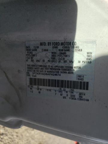 Photo 10 from auction – 2010 FORD RANGER with VIN 1FTKR1AD8APA24674