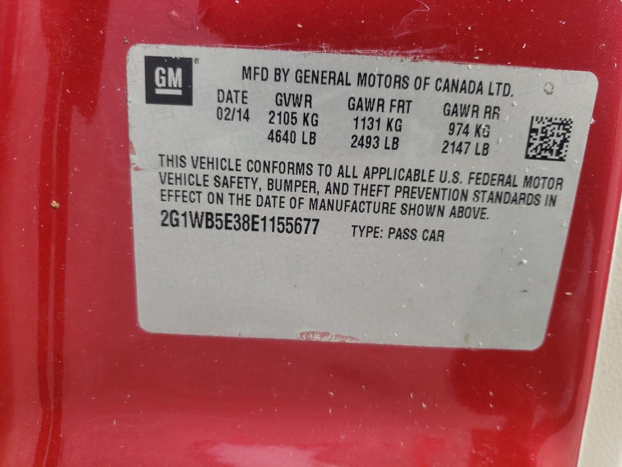 Photo 10 from auction – 2014 CHEVROLET IMPALA LIM with VIN 2G1WB5E38E1155677