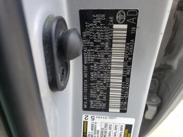 Photo 10 from auction – 2008 TOYOTA COROLLA CE with VIN 2T1BR32E48C859702