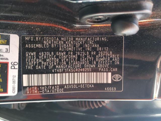 Photo 10 from auction – 2012 TOYOTA CAMRY BASE with VIN 4T4BF1FK5CR246255