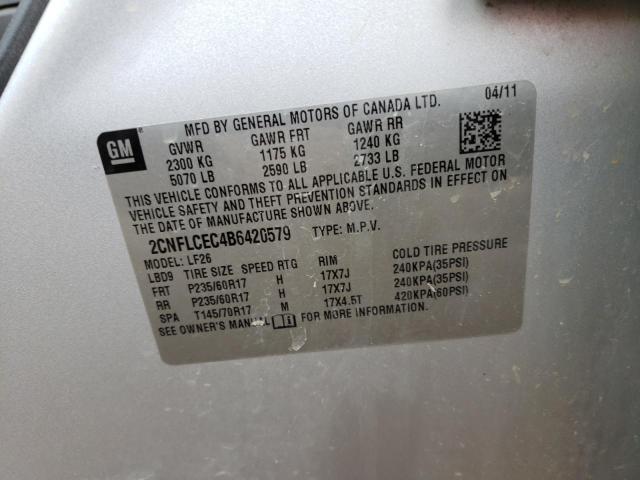 Фото 10 с аукциона – 2011 CHEVROLET EQUINOX LS с VIN 2CNFLCEC4B6420579