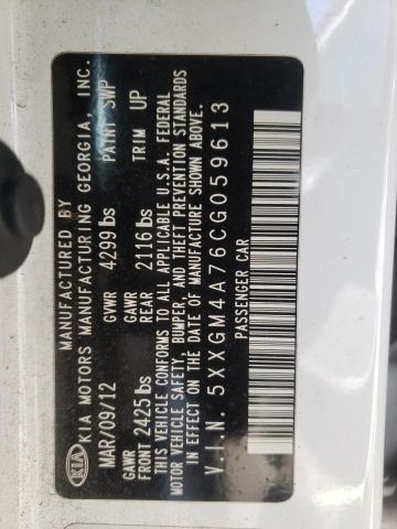 Photo 10 from auction – 2012 KIA OPTIMA LX with VIN 5XXGM4A76CG059613