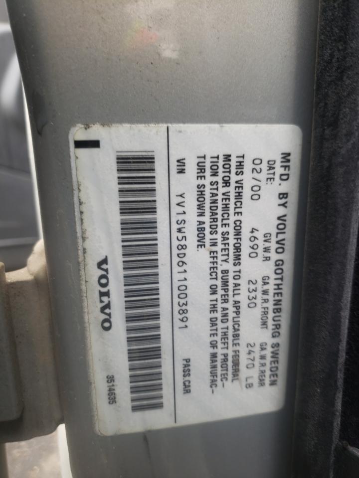 Photo 10 from auction – 2001 VOLVO V70 2.4T with VIN YV1SW58D611003891
