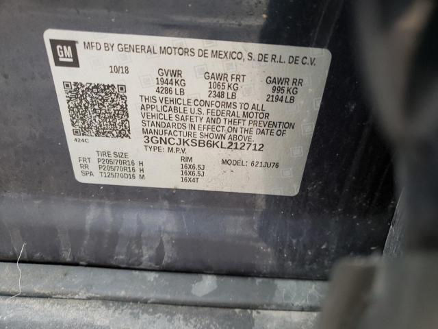 Photo 10 from auction – 2019 CHEVROLET TRAX LS with VIN 3GNCJKSB6KL212712
