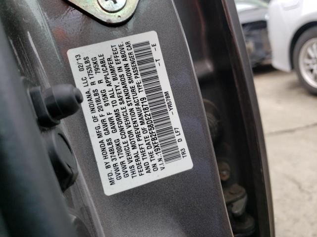 Photo 10 from auction – 2013 HONDA CIVIC LX with VIN 19XFB2F58DE218719