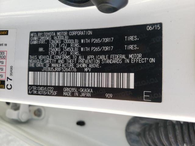 Photo 10 from auction – 2015 TOYOTA 4RUNNER SR with VIN JTEBU5JRXF5264776