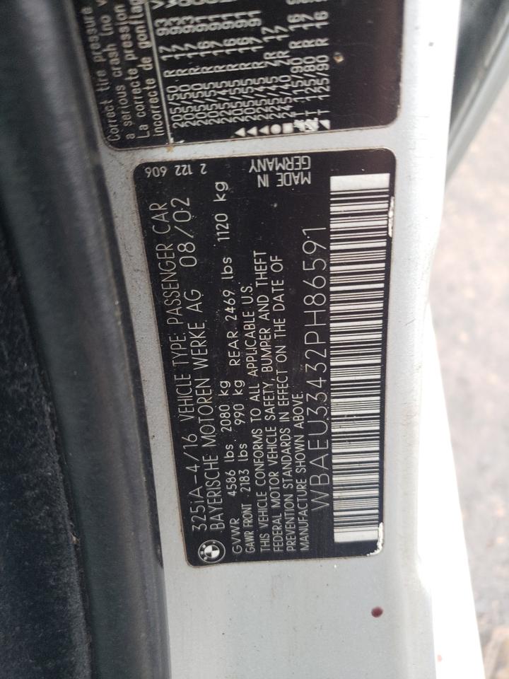 Photo 10 from auction – 2002 BMW 325 XI with VIN WBAEU33432PH86591