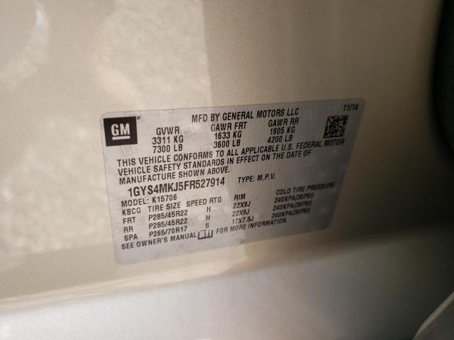 Photo 10 from auction – 2015 CADILLAC ESCALADE L with VIN 1GYS4MKJ5FR527914