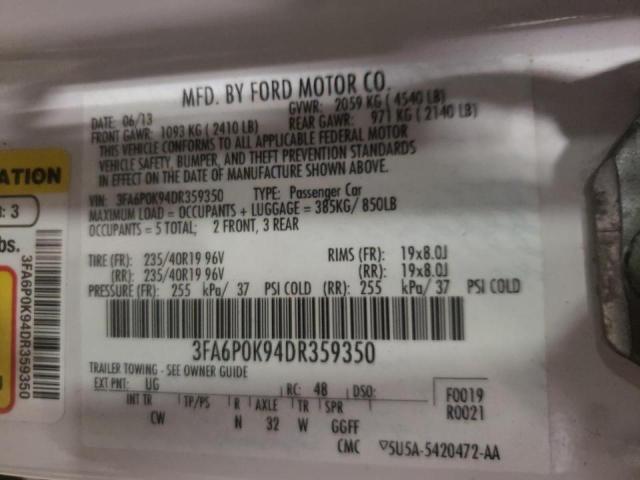 Photo 10 from auction – 2013 FORD FUSION TIT with VIN 3FA6P0K94DR359350