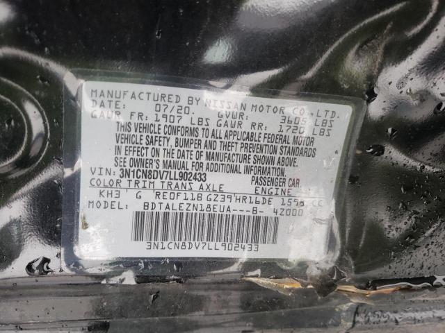 Photo 10 from auction – 2020 NISSAN VERSA S with VIN 3N1CN8DV7LL902433