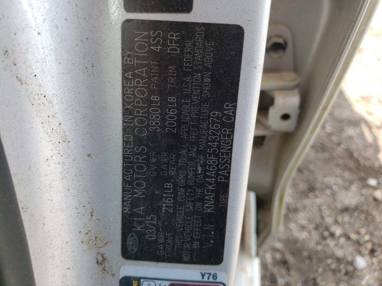 Photo 10 from auction – 2015 KIA FORTE LX with VIN KNAFK4A68F5432679