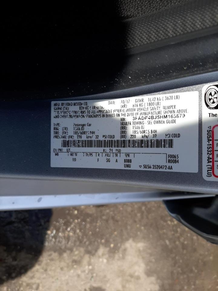 Photo 10 from auction – 2017 FORD FIESTA SE with VIN 3FADP4BJ5HM163879