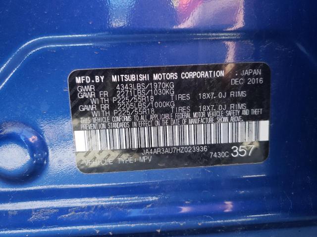 Photo 10 from auction – 2017 MITSUBISHI OUTLANDER with VIN JA4AR3AU7HZ023936