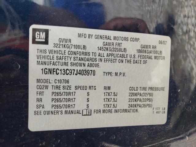 Photo 10 from auction – 2007 CHEVROLET TAHOE C150 with VIN 1GNFC13C97J403970