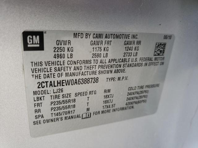 Photo 10 from auction – 2010 GMC TERRAIN SL with VIN 2CTALHEW0A6388738