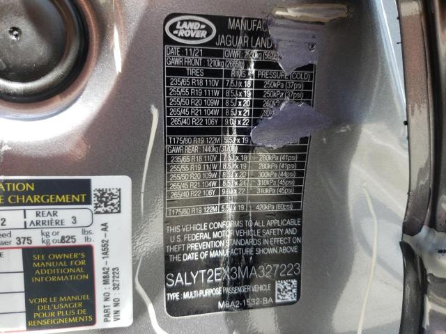 Photo 10 from auction – 2021 LAND ROVER RANGE ROVE with VIN SALYT2EX3MA327223