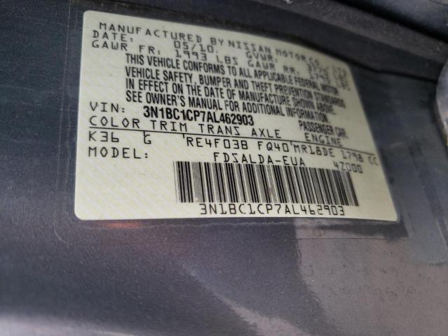 Photo 10 from auction – 2010 NISSAN VERSA S with VIN 3N1BC1CP7AL462903