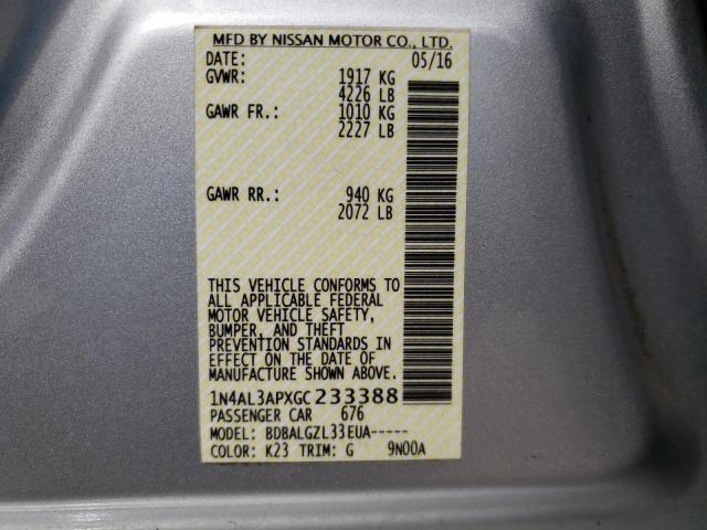 Photo 10 from auction – 2016 NISSAN ALTIMA 2.5 with VIN 1N4AL3APXGC233388