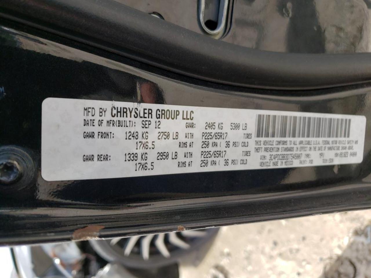 Photo 10 from auction – 2013 DODGE JOURNEY SX with VIN 3C4PDCBB3DT545007