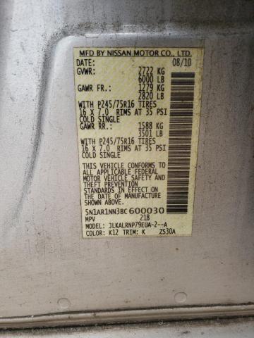 Photo 10 from auction – 2011 NISSAN PATHFINDER with VIN 5N1AR1NN3BC600030