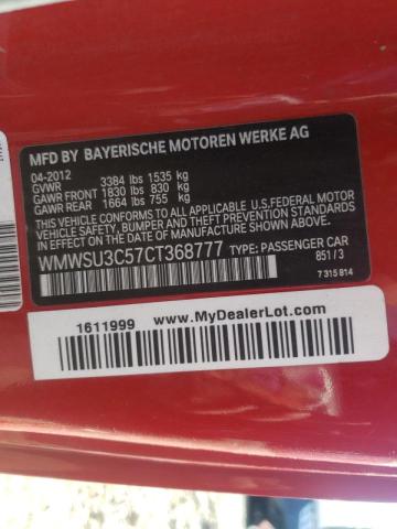 Photo 10 from auction – 2012 MINI COOPER with VIN WMWSU3C57CT368777