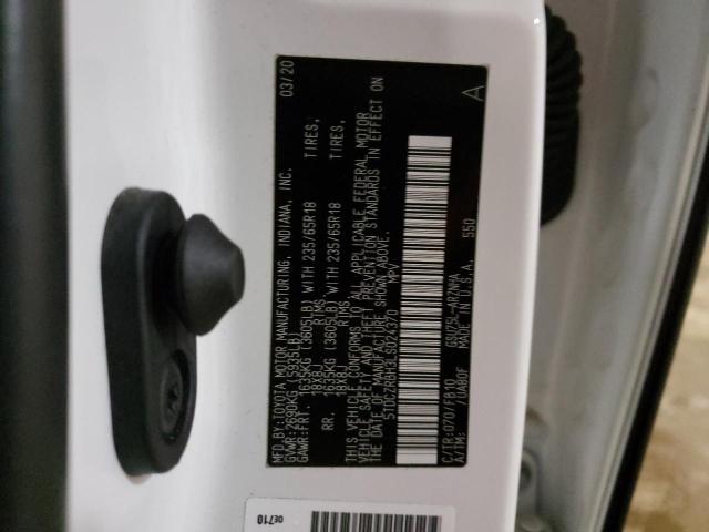 Photo 10 from auction – 2020 TOYOTA HIGHLANDER with VIN 5TDCZRBH3LS024370