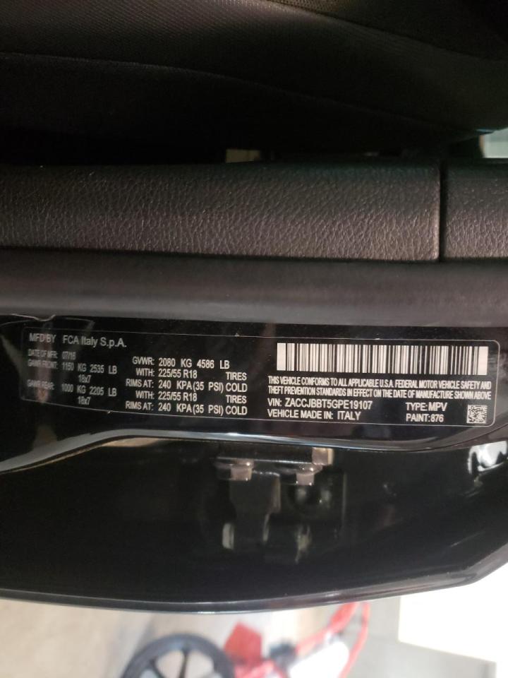 Photo 10 from auction – 2016 JEEP RENEGADE L with VIN ZACCJBBT5GPE19107