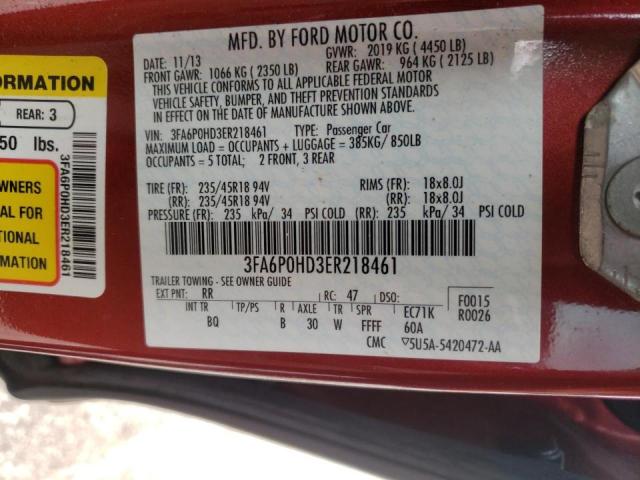 Photo 10 from auction – 2014 FORD FUSION with VIN 3FA6P0HD3ER218461