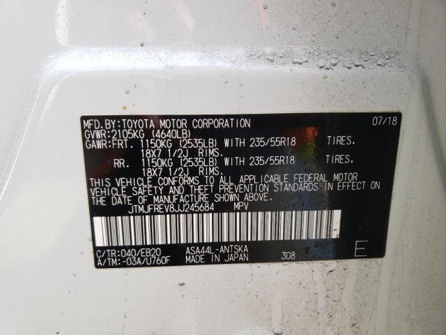 Photo 10 from auction – 2018 TOYOTA RAV4 SE with VIN JTMJFREV8JJ245684