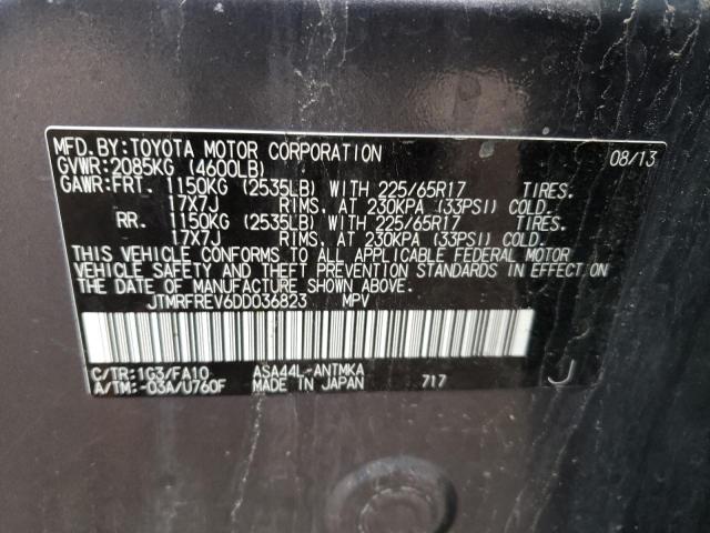 Photo 10 from auction – 2013 TOYOTA RAV4 XLE with VIN JTMRFREV6DD036823
