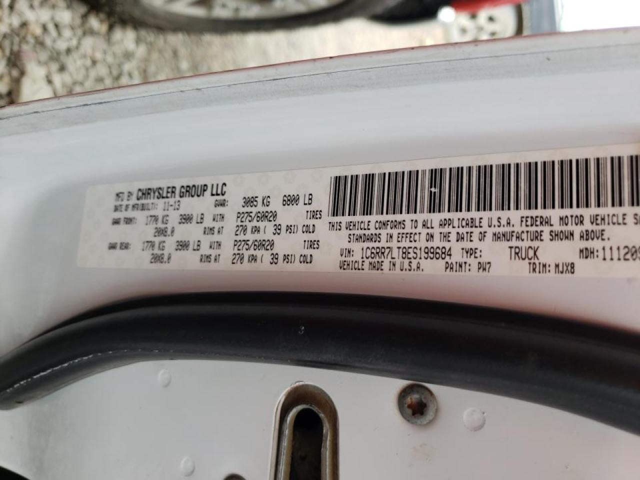 Photo 10 from auction – 2014 RAM 1500 SLT with VIN 1C6RR7LT8ES199684
