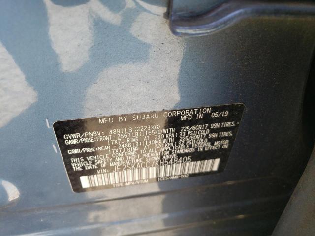 Photo 10 from auction – 2019 SUBARU FORESTER with VIN JF2SKACC7KH548405